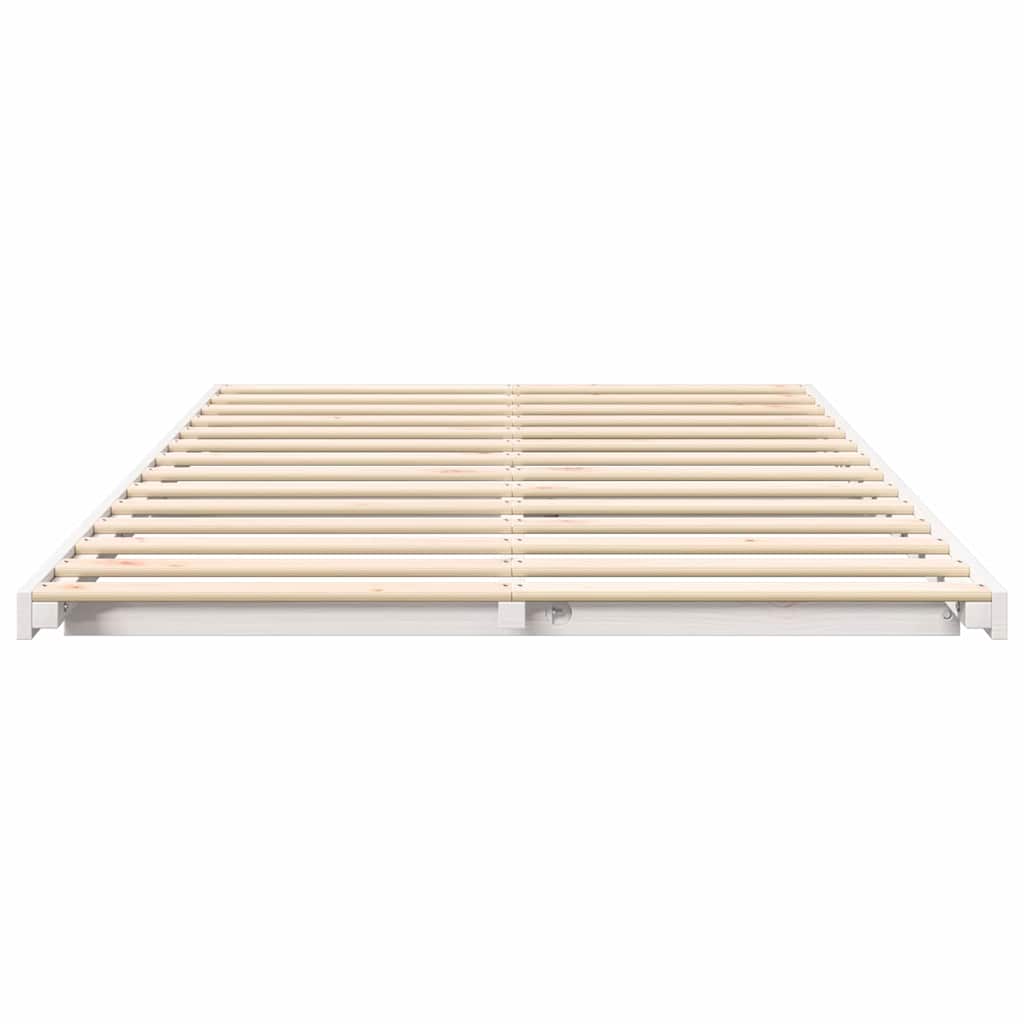 Bedframe Wit 135 x 190 cm Massief grenenhout
