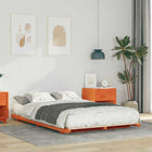 Bed Frame Waxed Brown 135 x 190 cm Solid Pine Wood