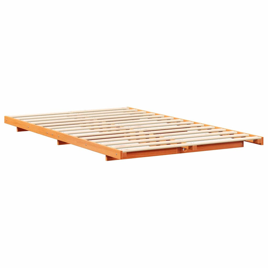 Bedframe Wasbruin 135 x 190 cm Massief grenenhout