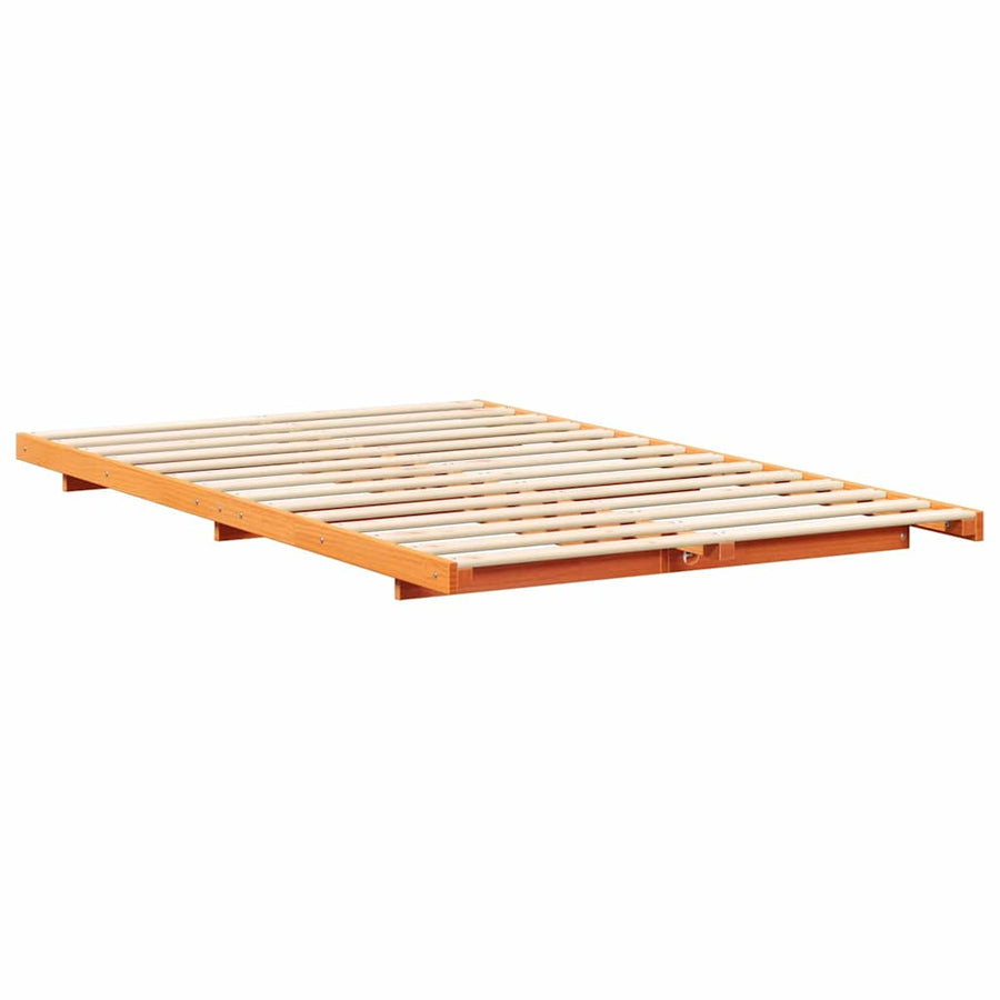 Bedframe Wasbruin 135 x 190 cm Massief grenenhout