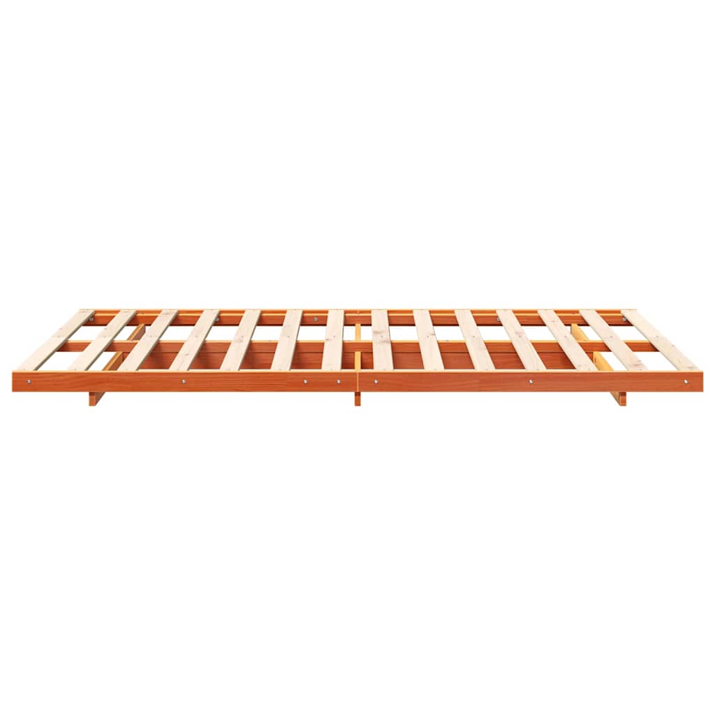 Bedframe Wasbruin 135 x 190 cm Massief grenenhout