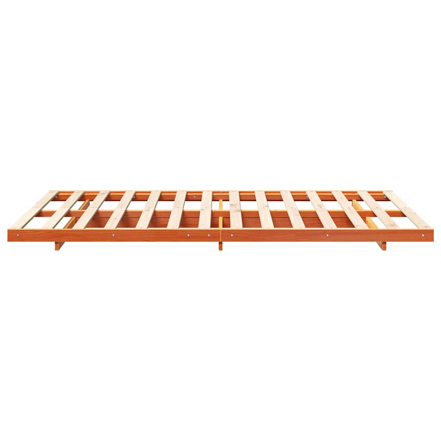Bedframe Wasbruin 135 x 190 cm Massief grenenhout