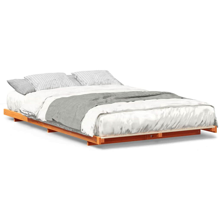 Bedframe Wasbruin 135 x 190 cm Massief grenenhout