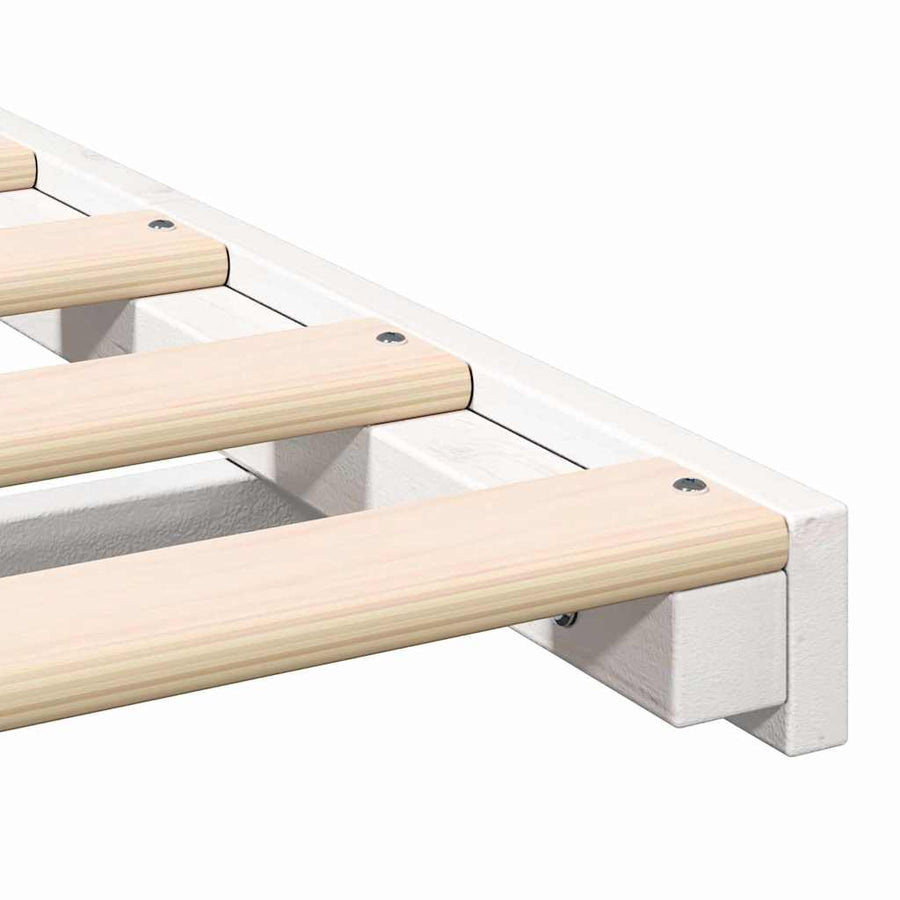 Bedframe Wit 120 x190 cm Massief grenenhout