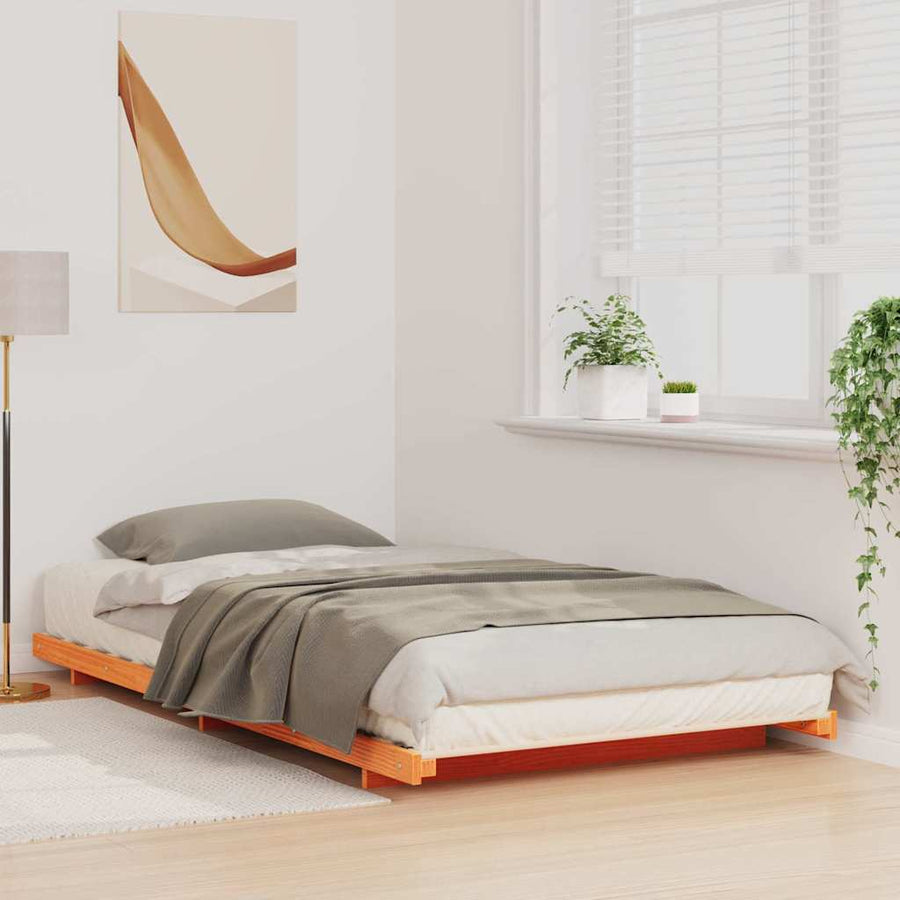 Bedframe Wasbruin 90 x 200 cm Massief grenenhout