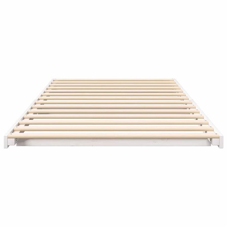 Bedframe Wit 90 x 190 cm Massief grenenhout