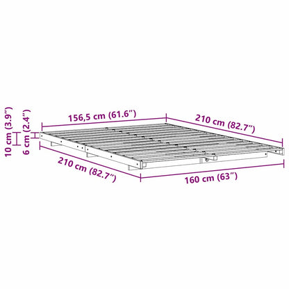 Bedframe Wit 160 x 210 cm Massief grenenhout