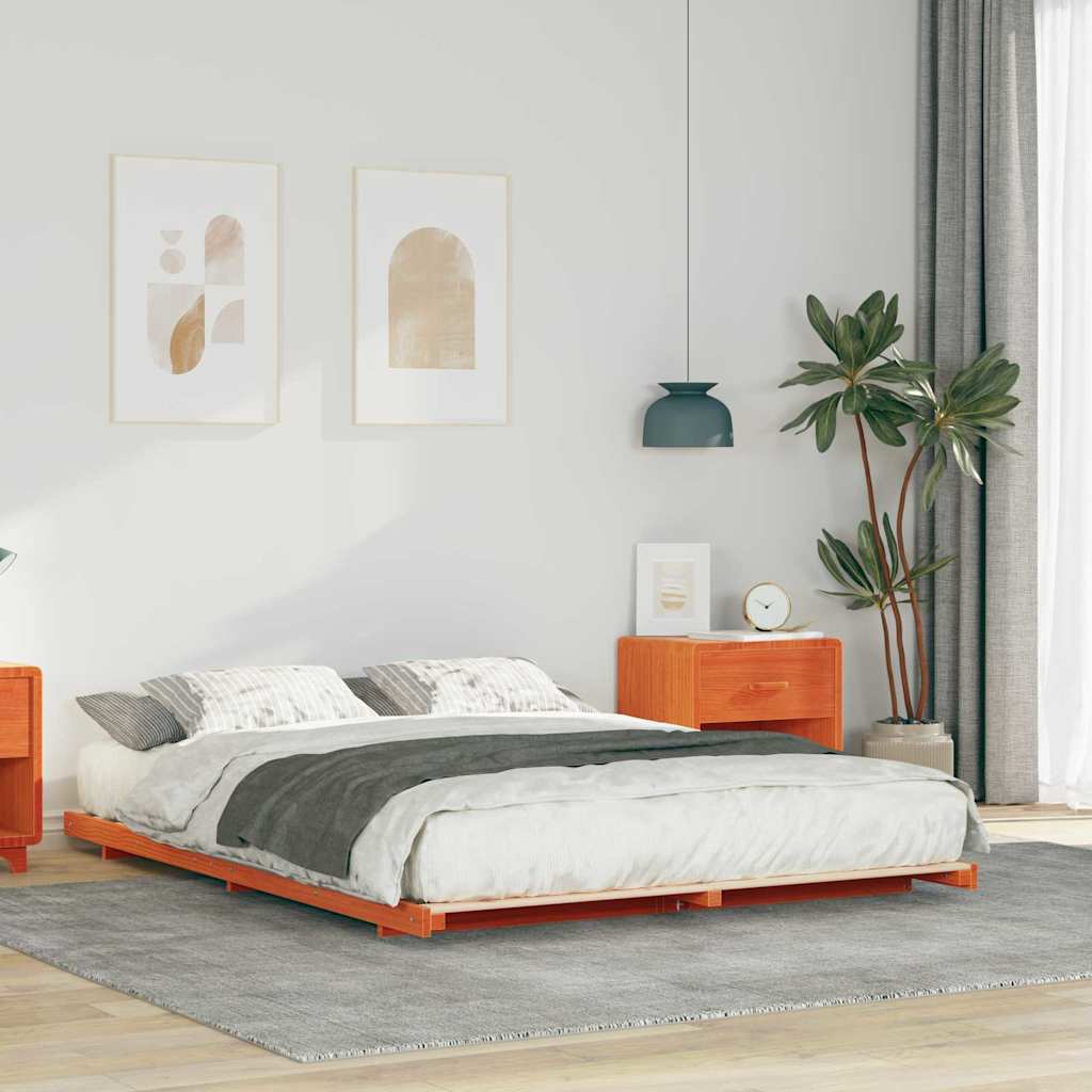 Bedframe Wasbruin 160 x 210 cm Massief grenenhout
