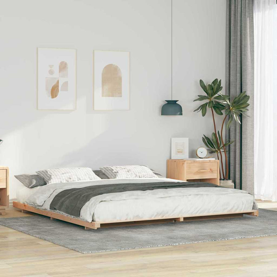 Bedframe Bruin 180 x 210 cm Massief grenenhout