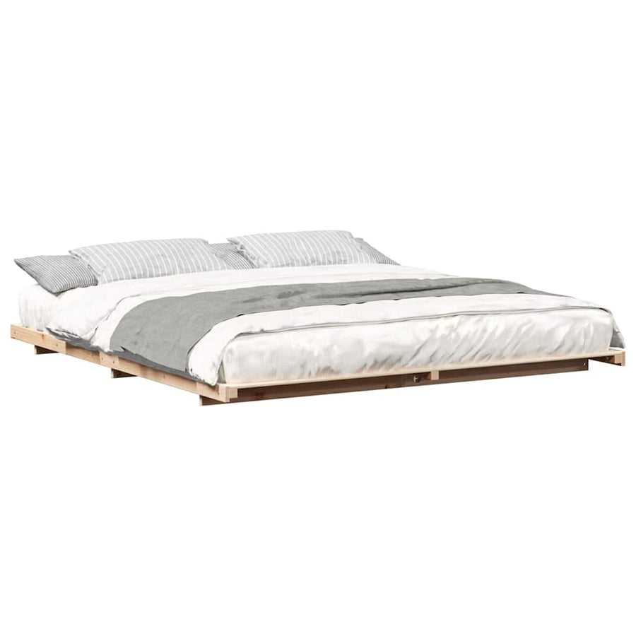 Bedframe Bruin 180 x 210 cm Massief grenenhout