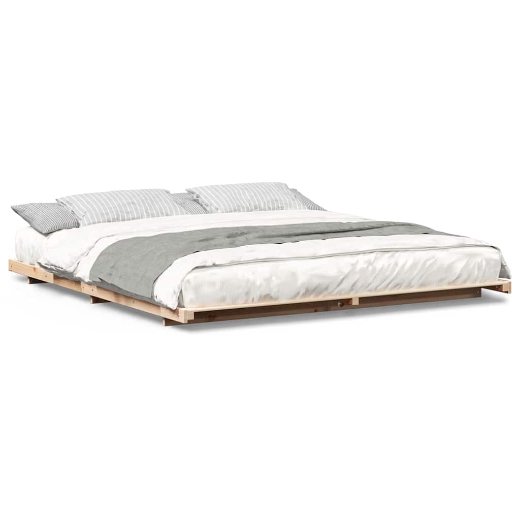 Bedframe Bruin 180 x 210 cm Massief grenenhout