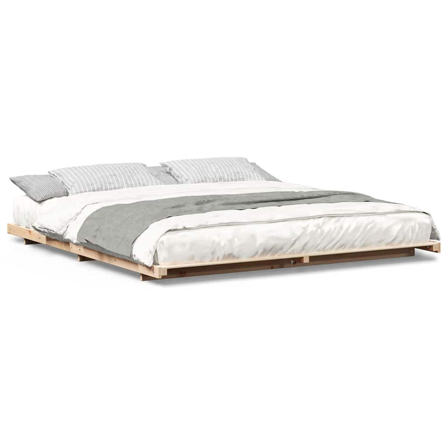 Bedframe Bruin 180 x 210 cm Massief grenenhout