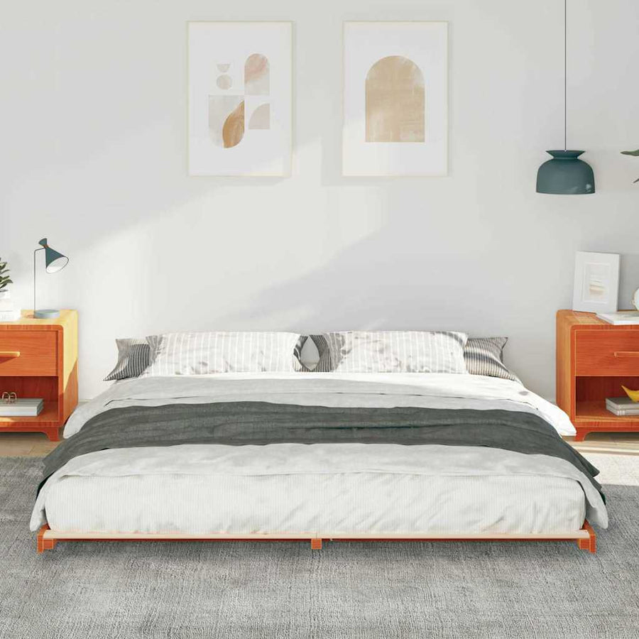 Bedframe Wasbruin 180 x 210 cm Massief grenenhout
