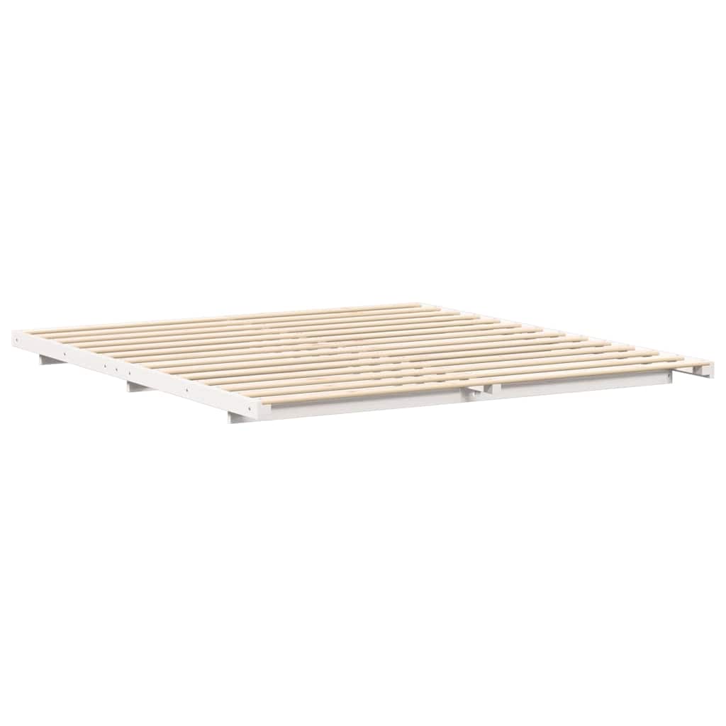 Bedframe Wit 200 x 210 cm Massief grenenhout