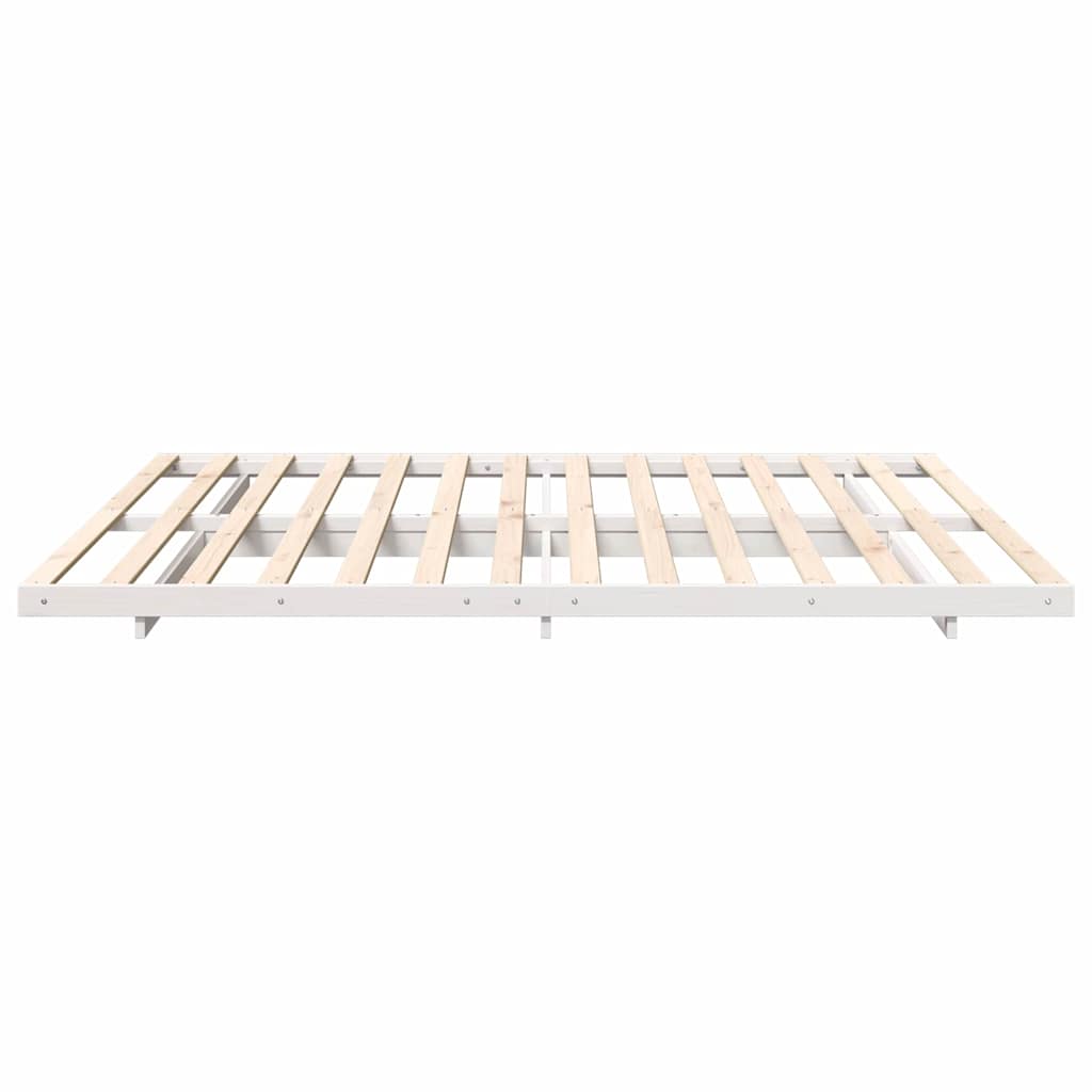 Bedframe Wit 200 x 210 cm Massief grenenhout
