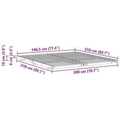 Bedframe Wit 200 x 210 cm Massief grenenhout
