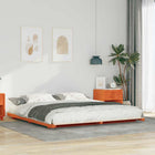 Bedframe 200x210 cm massief grenenhout wasbruin