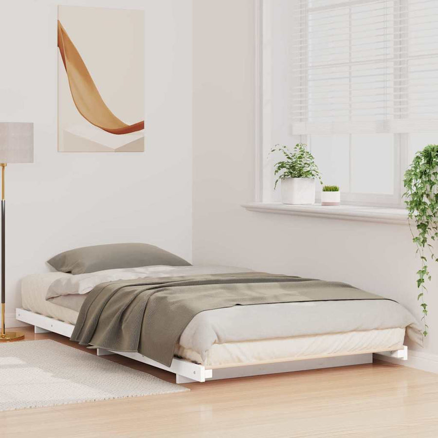 Bedframe Wit 80 x 220 cm Massief grenenhout