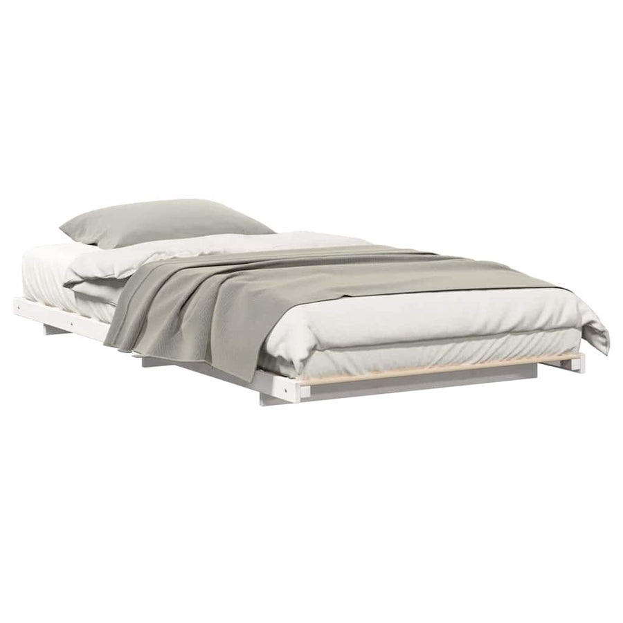 Bedframe Wit 90 x 220 cm Massief grenenhout