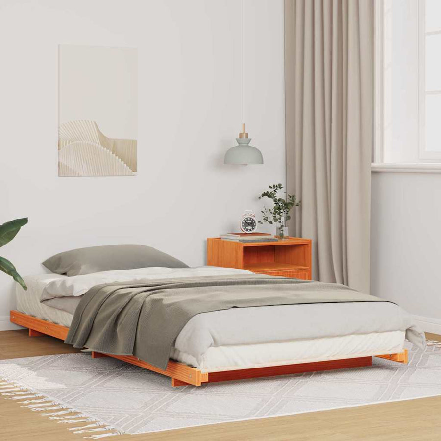 Bedframe Wasbruin 90 x 220 cm Massief grenenhout