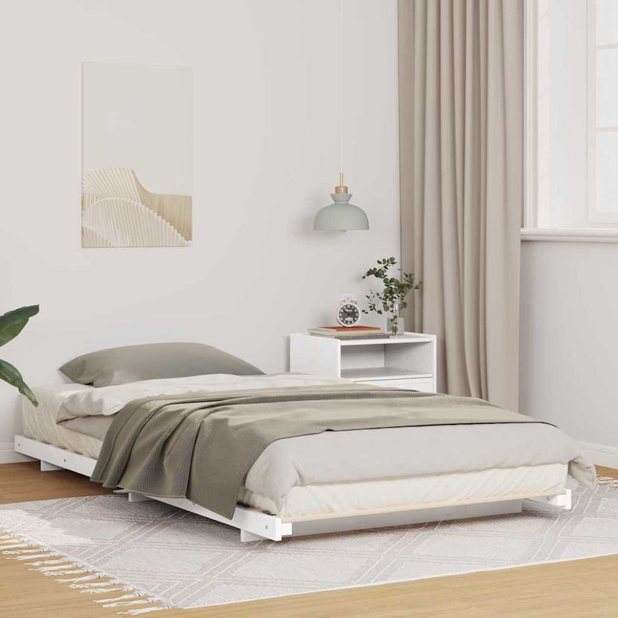 Bedframe Wit 100 x 220 cm Massief grenenhout