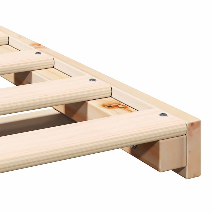 Bedframe Bruin 140 x 220 cm Massief grenenhout