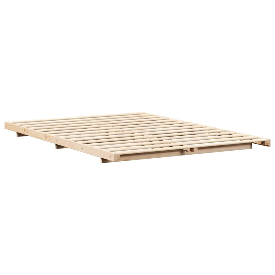 Bedframe Bruin 140 x 220 cm Massief grenenhout