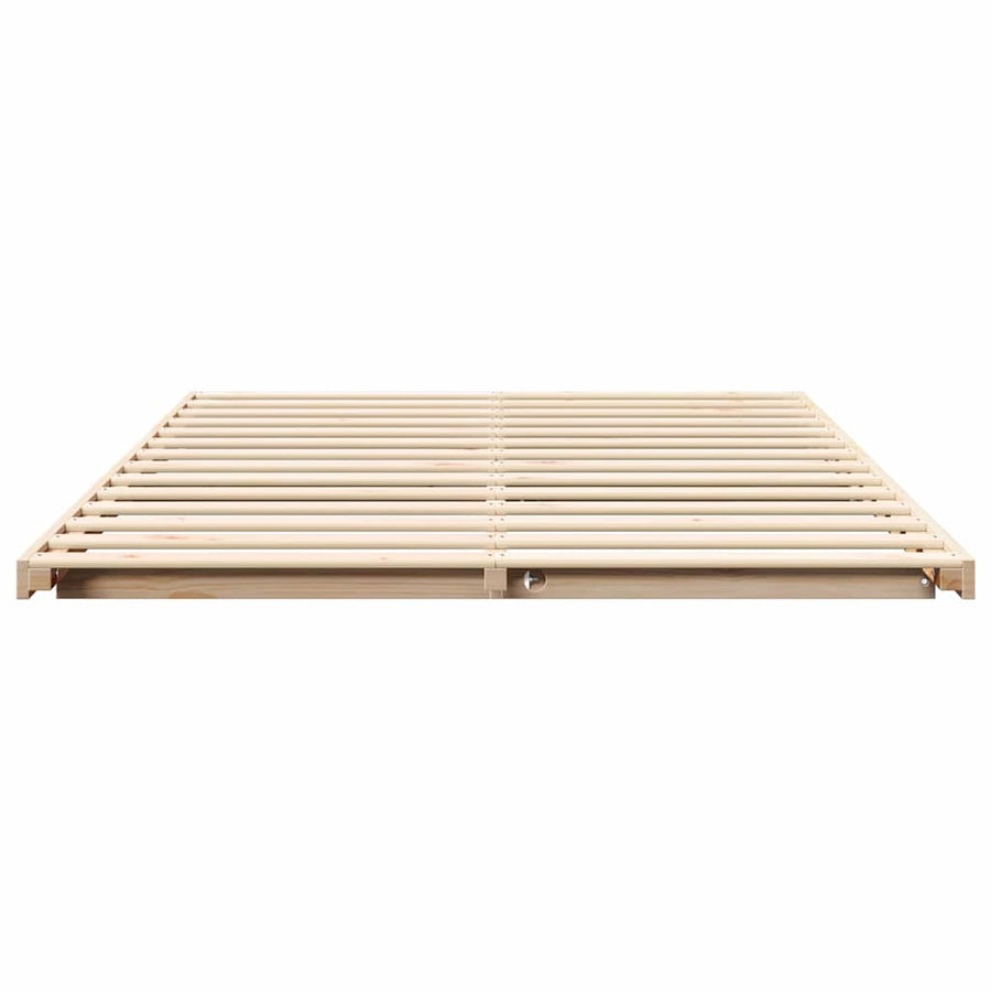 Bedframe Bruin 140 x 220 cm Massief grenenhout
