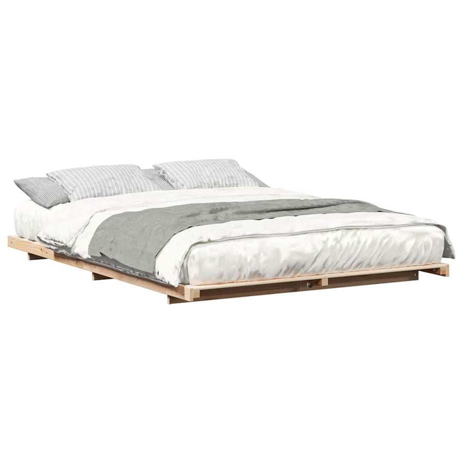 Bedframe Bruin 140 x 220 cm Massief grenenhout