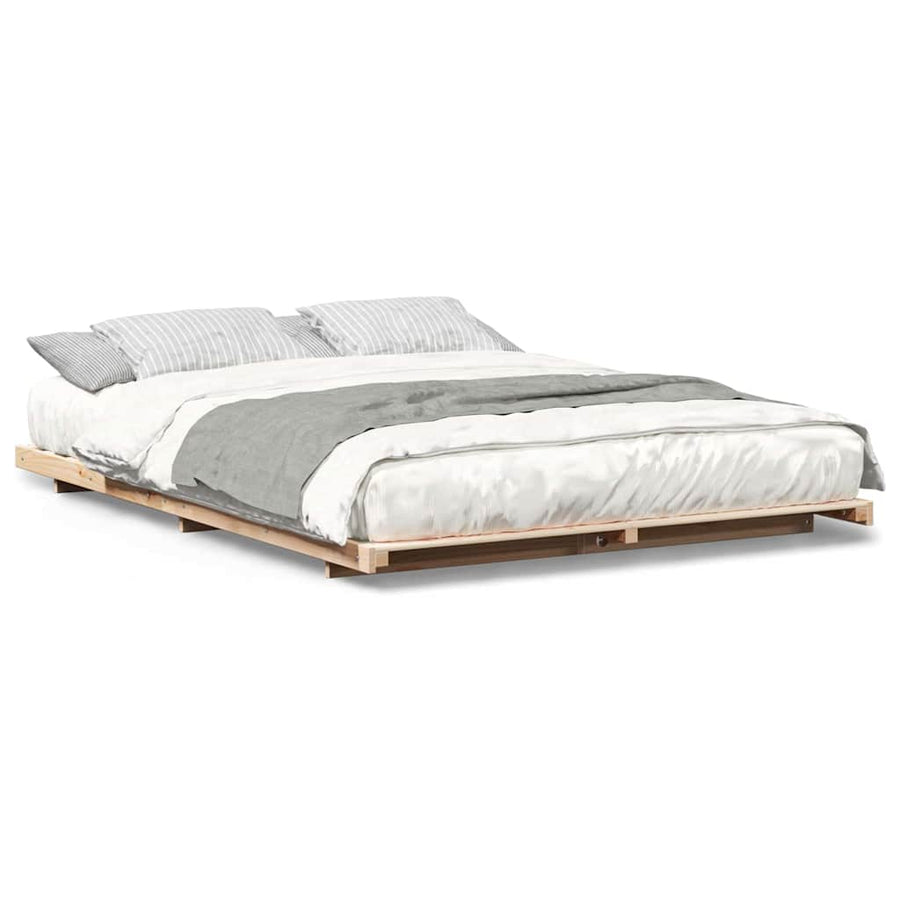 Bedframe Bruin 140 x 220 cm Massief grenenhout