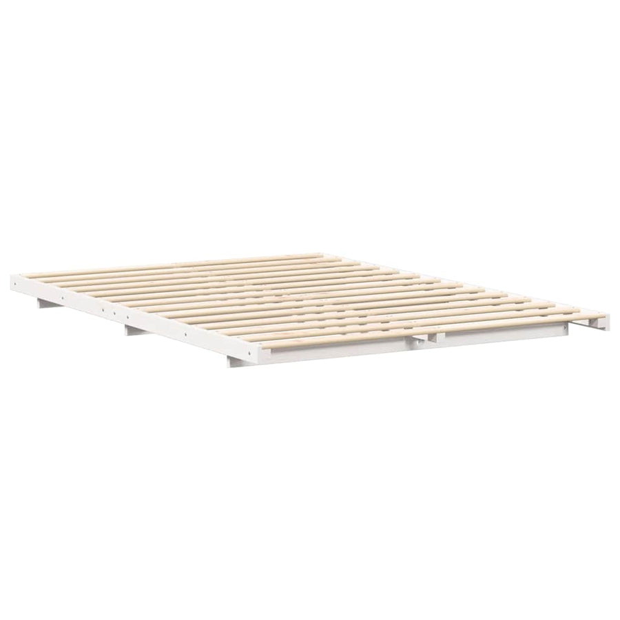 Bedframe Wit 140 x 220 cm Massief grenenhout