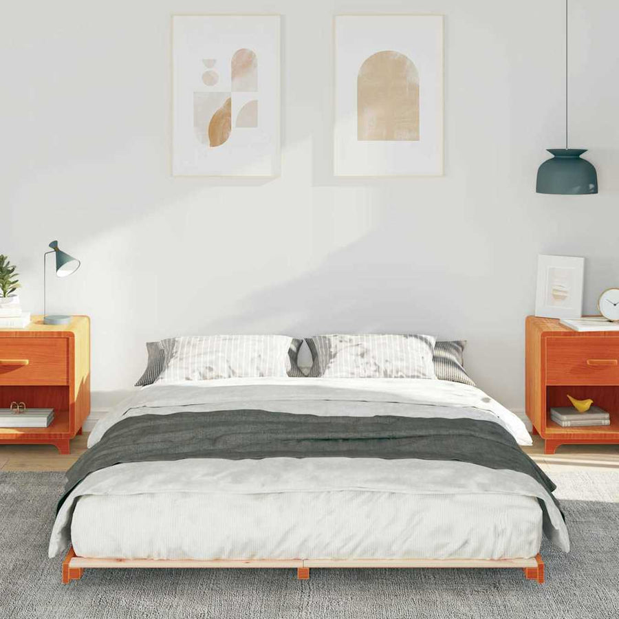 Bedframe Wasbruin 140 x 220 cm Massief grenenhout