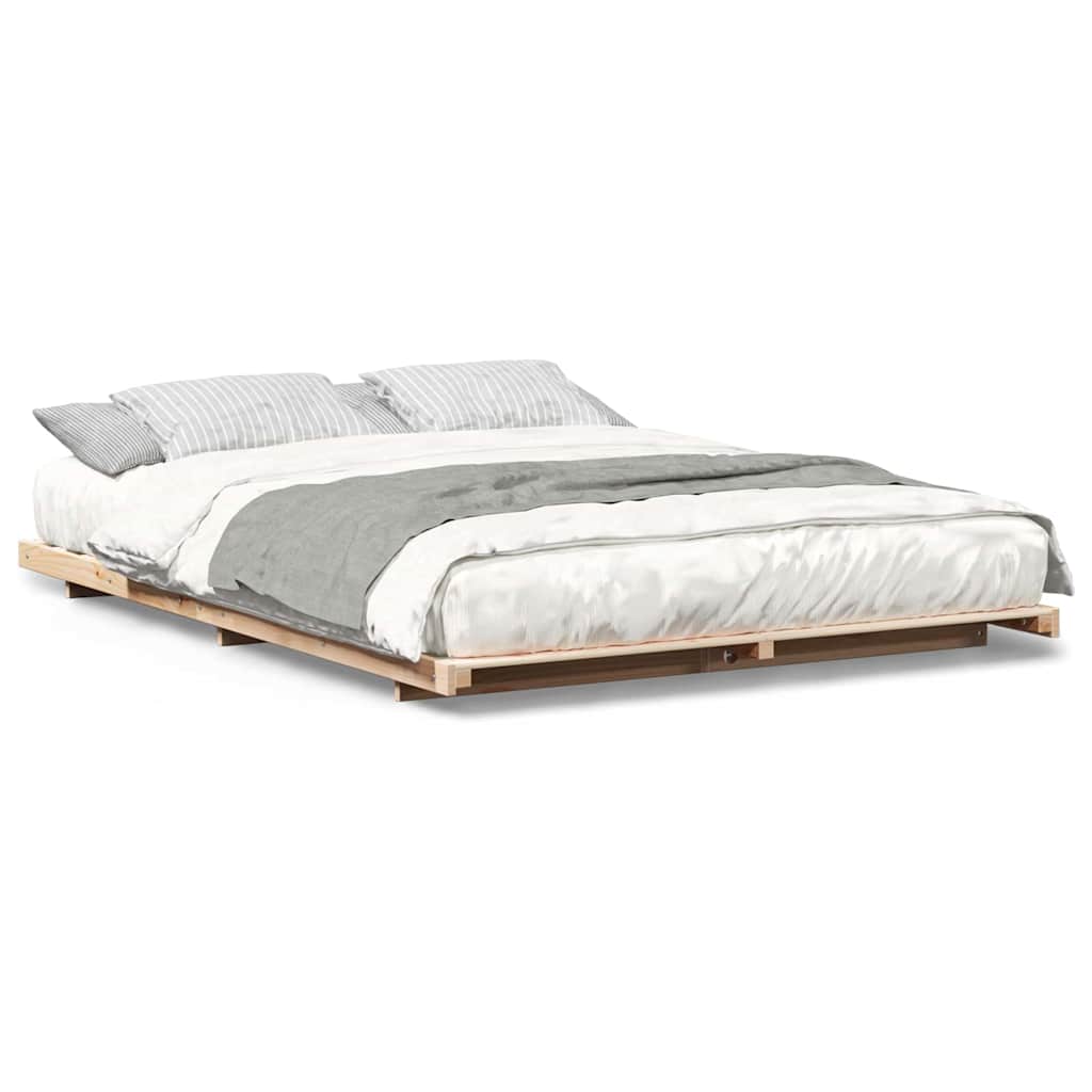 Bedframe Bruin 160 x 220 cm Massief grenenhout