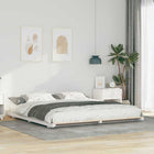Bedframe 180x220 cm massief grenenhout wit