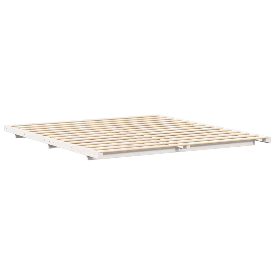 Bedframe Wit 180 x 220 cm Massief grenenhout