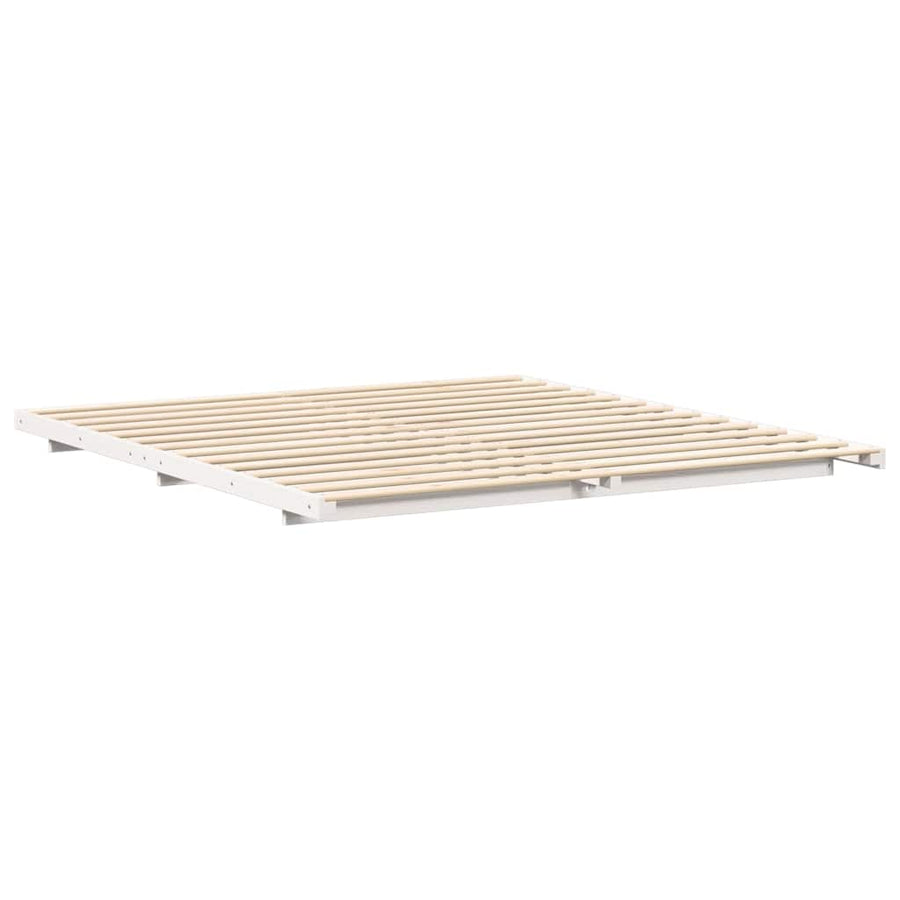 Bedframe Wit 200 x 220 cm Massief grenenhout