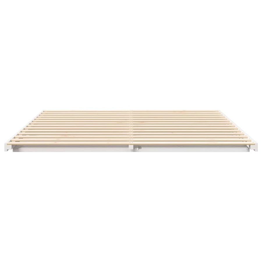 Bedframe Wit 200 x 220 cm Massief grenenhout