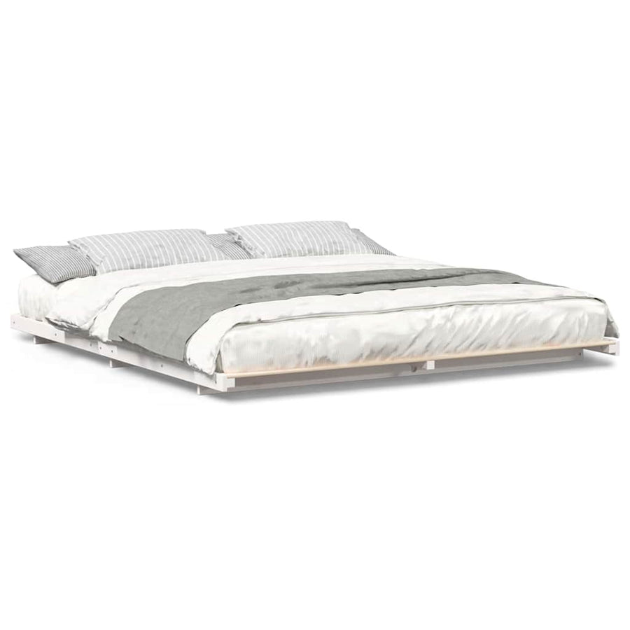 Bedframe Wit 200 x 220 cm Massief grenenhout