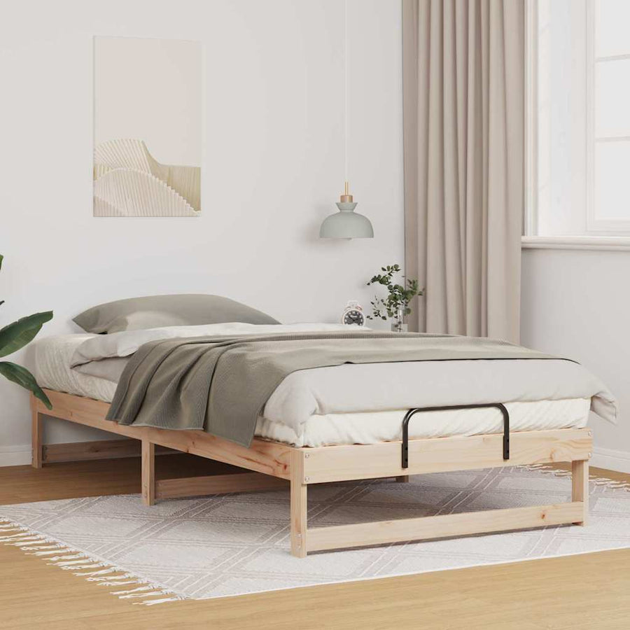 Bedframe met Draaghandvatten Bruin 100 x 200 cm