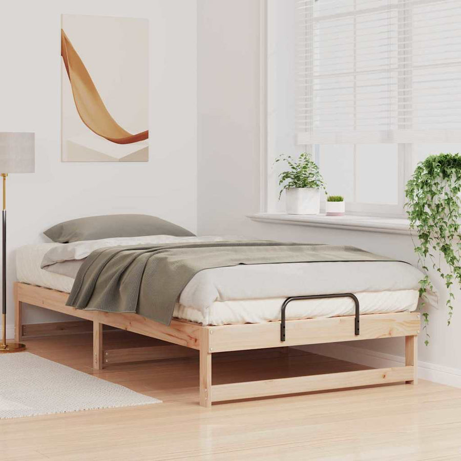 Bedframe met Draaghandvatten Bruin 100 x 200 cm
