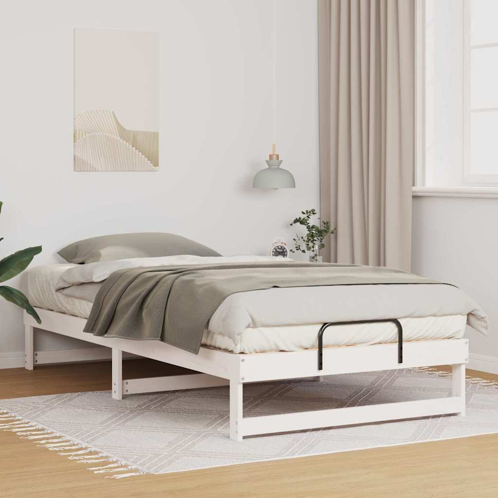 Bedframe met Draaghandvatten Wit 100 x 200 cm