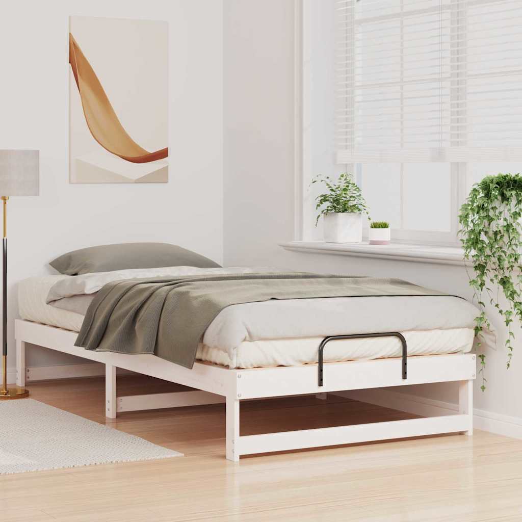 Bedframe met Draaghandvatten Wit 100 x 200 cm