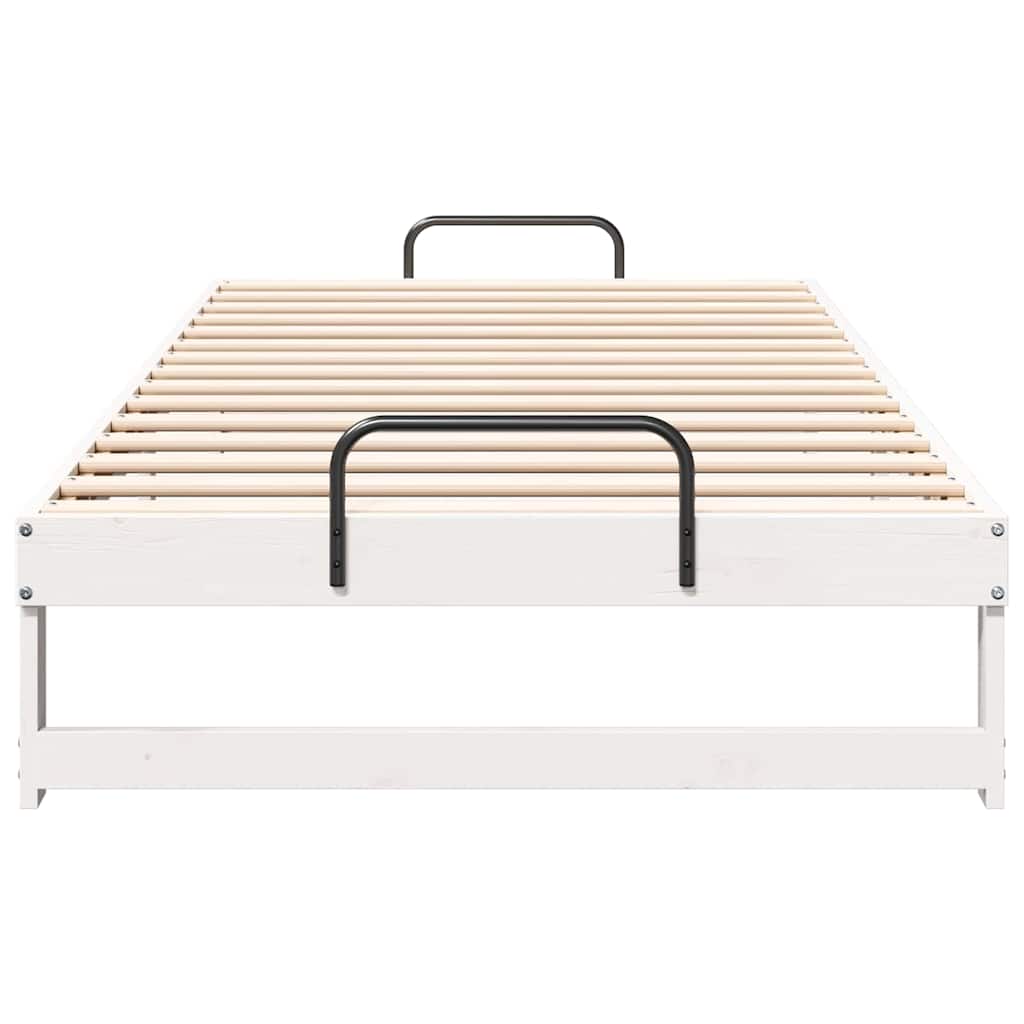 Bedframe met Draaghandvatten Wit 100 x 200 cm