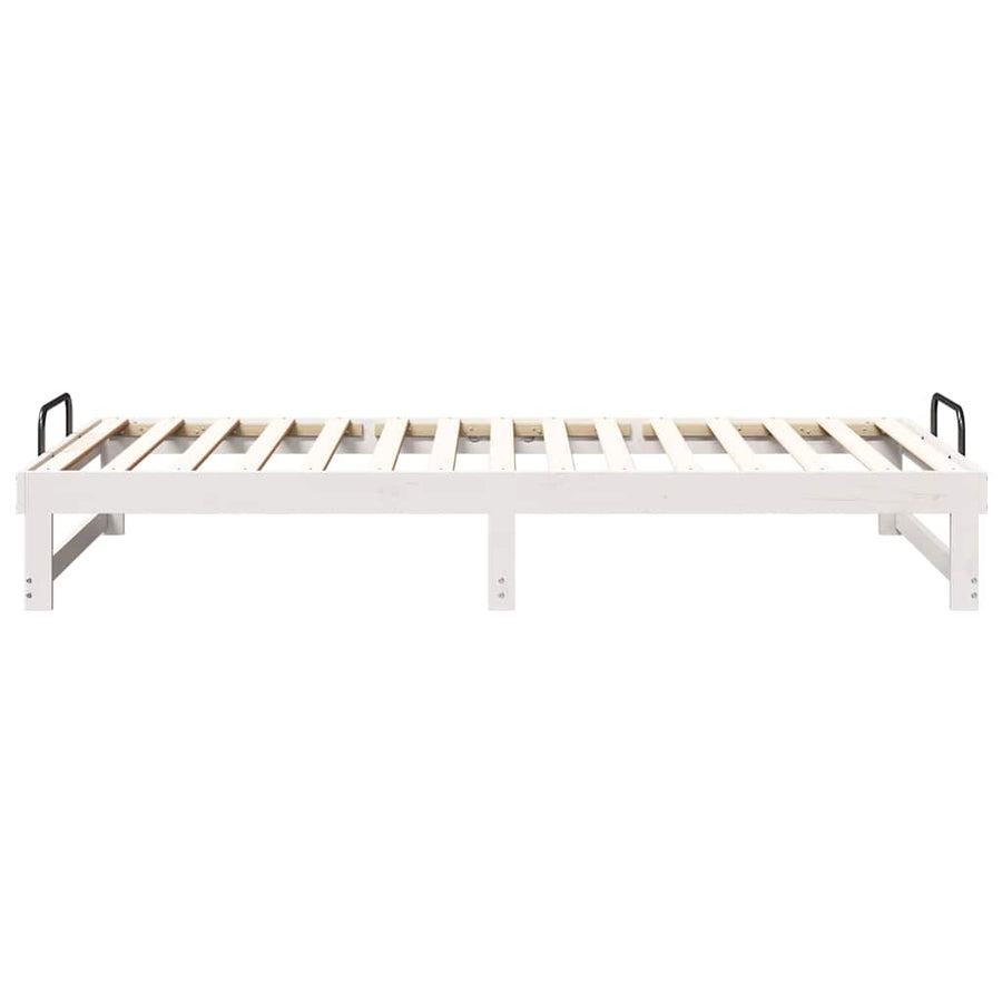 Bedframe met Draaghandvatten Wit 100 x 200 cm