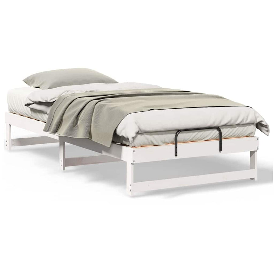 Bedframe met Draaghandvatten Wit 100 x 200 cm