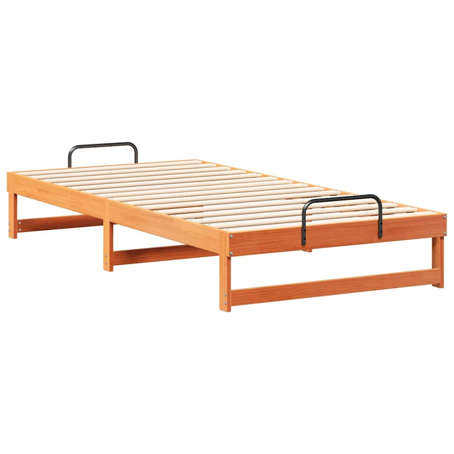 Bedframe met Draaghandvatten Bruin 100 x 200 cm