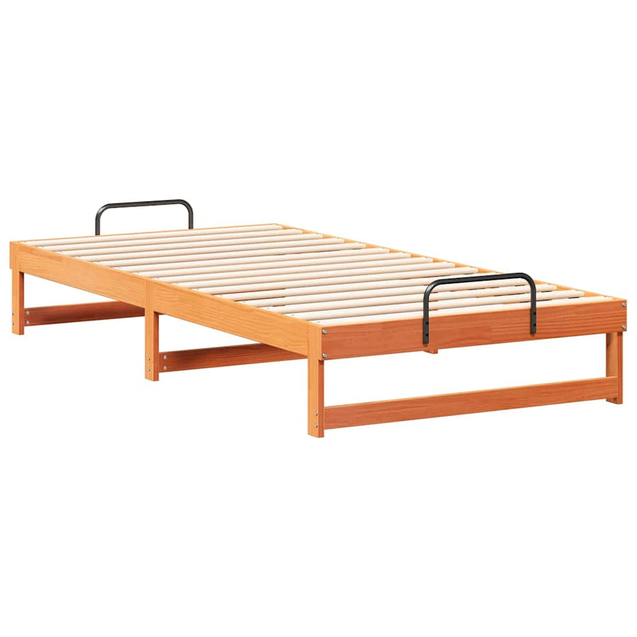 Bedframe met Draaghandvatten Bruin 100 x 200 cm