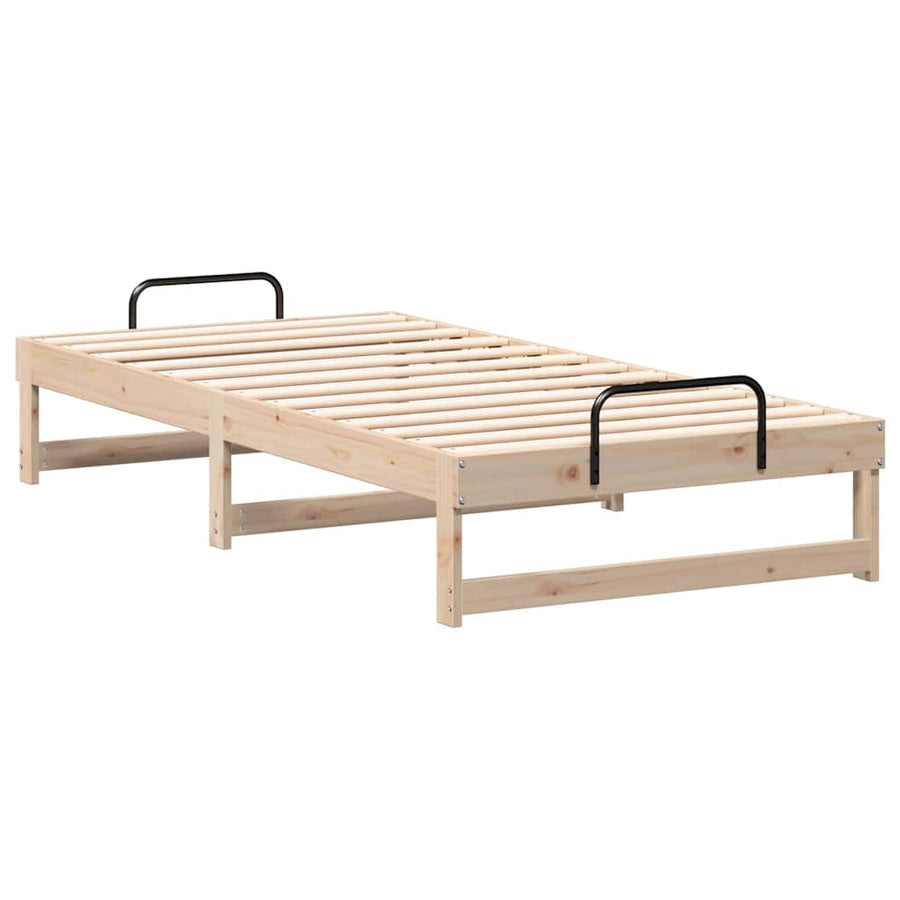 Bedframe met Draaghandvatten Bruin 90 x 200 cm