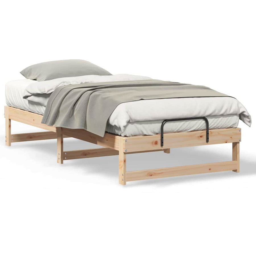 Bedframe met Draaghandvatten Bruin 90 x 200 cm