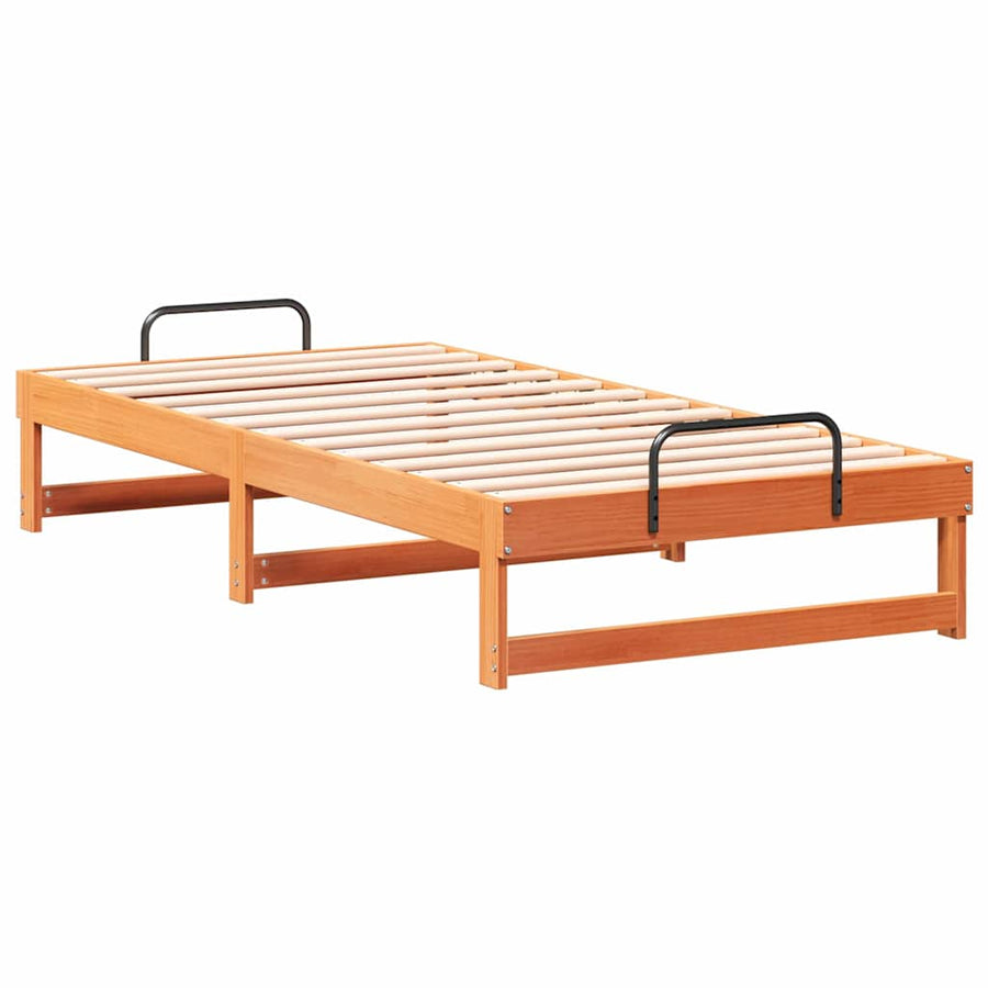 Bedframe met Draaghandvatten Bruin 90 x 200 cm